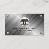 Monogramm Moderner Metallkonstruktionsstahl Visitenkarte (Vorderseite)