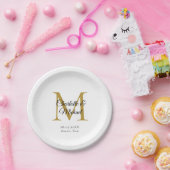 Monogramm Moderner Minimal Pappteller (Party)