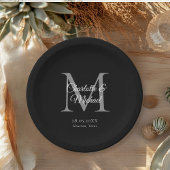 Monogramm Moderner Minimal Pappteller