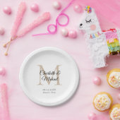 Monogramm Moderner Minimal Pappteller (Party)