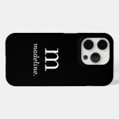 Monogramm | Moderner minimaler Schwarz-weißer Anfa Case-Mate iPhone Hülle (Rückseite (Horizontal))