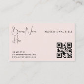 Monogramm Moderner Minimalistischer QR-Code für Fr Visitenkarte (Rückseite)