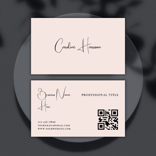 Monogramm Moderner Minimalistischer QR-Code für Fr Visitenkarte