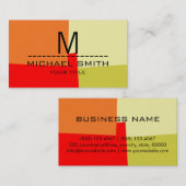 Monogramm moderner Retro-Farben #13 Visitenkarte (Vorne/Hinten)