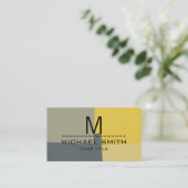 Monogramm moderner Retro-Farben #15 Visitenkarte (Stehend Vorderseite)