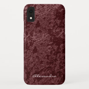 Monogramm Moderner roter Velours-Kunststoff Case-Mate iPhone Hülle