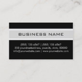 Monogramm Moderner Schwarzer Hintergrund Visitenkarte (Rückseite)