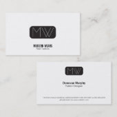 Monogramm Moderner Typ Visitenkarte (Vorne/Hinten)
