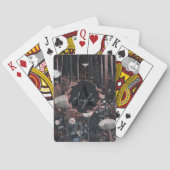 Monogramm moderner Whimsical Elegante Wildblumen Spielkarten (Rückseite)