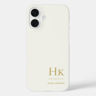 Monogramm Modernes Einfaches Monogrammiertes Elfen iPhone 16 Hülle