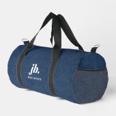 Monogramm Modernes Jeans-Textur-Druck Duffle Bag (Rechte Ecke)