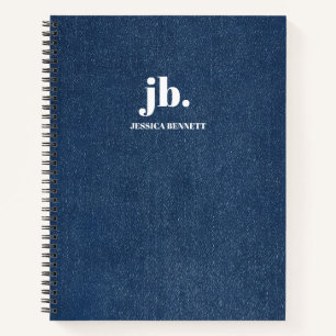 Monogramm Modernes Jeans-Textur-Druck Notizblock