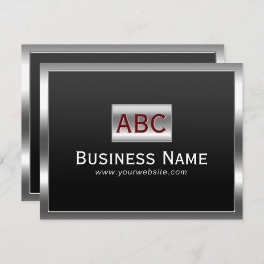 Monogramm Modernes Metall Gerahmt Einladung (Vorne/Hinten)