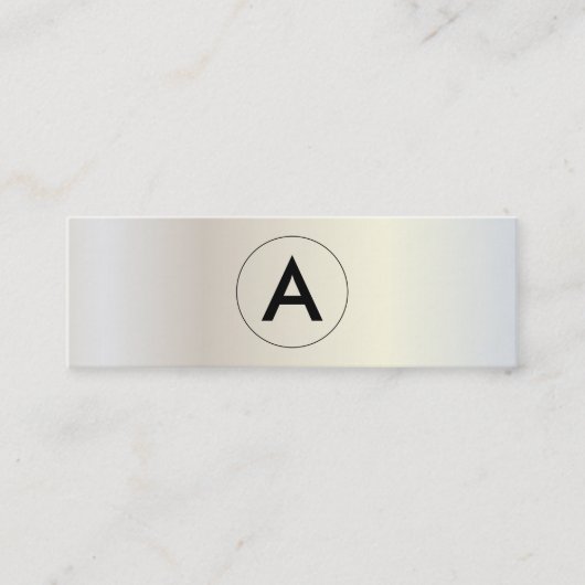 Monogramm Modernes Metallic Lux Mini Visitenkarte (Vorderseite)