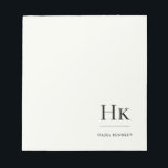 Monogramm Modernes Minimal Elfenbeinweiß Monogramm Notizblock<br><div class="desc">Monogramm Modernes Minimal Elfenbeinweiß Einfaches Weibliches Monogrammiertes Soziales Notizbuch</div>