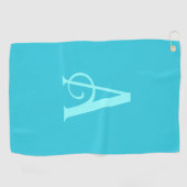 Monogramm Modernes Minimal Türkis Golfhandtuch (Horizontal)
