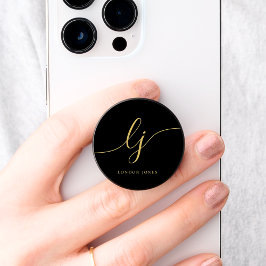 Monogramm Modernes Minimalistisch neutrales Schwar PopSocket