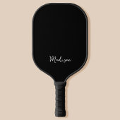 Monogramm Modernes Minimalistisch Schwarz/Weiß Pickleball Schläger