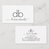 Monogramm Modernes Minimalistisches Berufliches Un Visitenkarte (Vorne/Hinten)