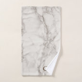 Monogramm-modernes nobles Imitat-Weiß u. Badhandtuch Set (Handtuch)