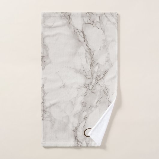 Monogramm-modernes nobles Imitat-Weiß u. Badhandtuch Set (Handtuch)