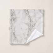 Monogramm-modernes nobles Imitat-Weiß u. Badhandtuch Set (Waschlappen)