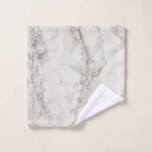 Monogramm-modernes nobles Imitat-Weiß u. Badhandtuch Set (Waschlappen)