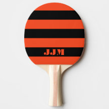 Monogramm Modernes Orangenkorallen, Schwarzer Stre