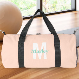 Monogramm Modernes Rosatinrot Niedlich fett Chic Duffle Bag