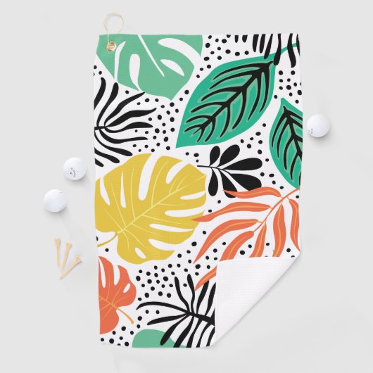 Monogramm modernes tropisches Palmmuster Golfhandtuch (Insitu)