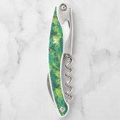 Monogramm modernes tropisches Palmmuster Kellnermesser (Rückseite)