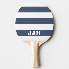 Monogramm Modernes Weiß, Blue Jeans Blue Strip Tischtennis Schläger