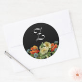 Monogramm Mohn und Kornblumen Aufkleber (Umschlag)