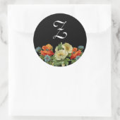 Monogramm Mohn und Kornblumen Aufkleber (Tasche)