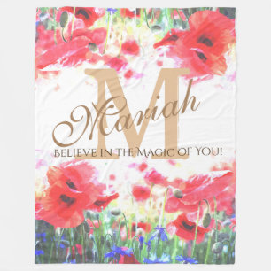 Monogramm Mohnfeld Wasserfarben Blumen Decke