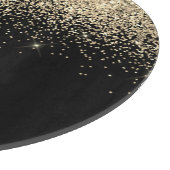 Monogramm-Monogramm-Gold-Schwarz-Glitzer Schneidebrett (Ecke)