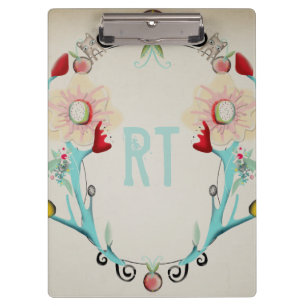 Monogramm Monogrammiert Whimsical Vintage Klemmbrett