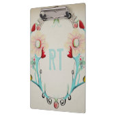 Monogramm Monogrammierte Whimsical Vintag Klemmbrett (Links)