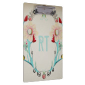 Monogramm Monogrammierte Whimsical Vintag Klemmbrett (Rechts)