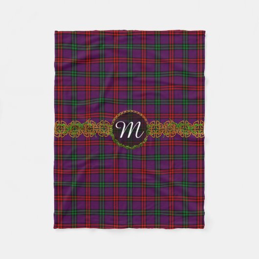 Monogramm Montgomery Tartan Fleecedecke (Vorderseite)
