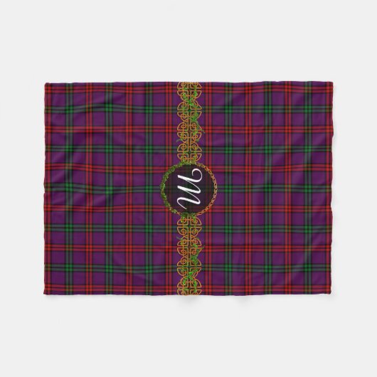 Monogramm-MontgomeryTartan Fleecedecke (Vorderseite (Horizontal))