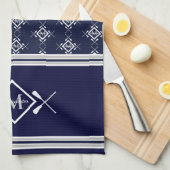 Monogramm-Motorboot Geschirrtuch (Viertel Falte)