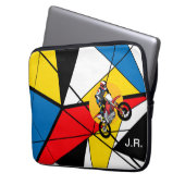 Monogramm Motorrad Abstract Laptopschutzhülle (Vorderseite Links)