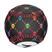 Monogramm Multicolor-Muster mit Schädeln Baseball (Rückseite)