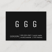 Monogramm/Multiples (schwarz) Visitenkarte (Vorderseite)