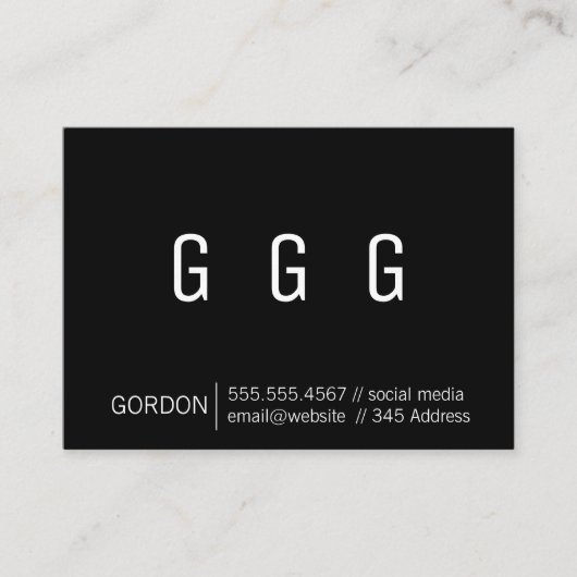 Monogramm/Multiples (schwarz) Visitenkarte (Vorderseite)