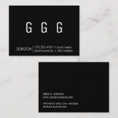 Monogramm/Multiples (schwarz) Visitenkarte (Vorne/Hinten)