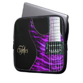 Monogramm-Musik-lila Gitarren-Laptop-Hülse Laptopschutzhülle (Vorderseite Links)