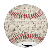 Monogramm-Musiknoten Baseball (Rückseite)