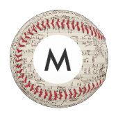 Monogramm-Musiknoten Baseball (Vorderseite Links)